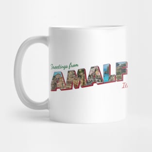 Greetings from Amalfi in Italy Vintage style retro souvenir Mug